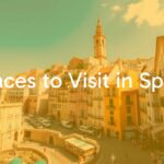 Sunny Spanish coastal town with historic buildings, vibrant streets, and a lively atmosphere, realistic.