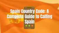 A smartphone screen showing a dialpad with the Spain country code +34 highlighted, modern and clean design, abstract background with Spanish flag colors.