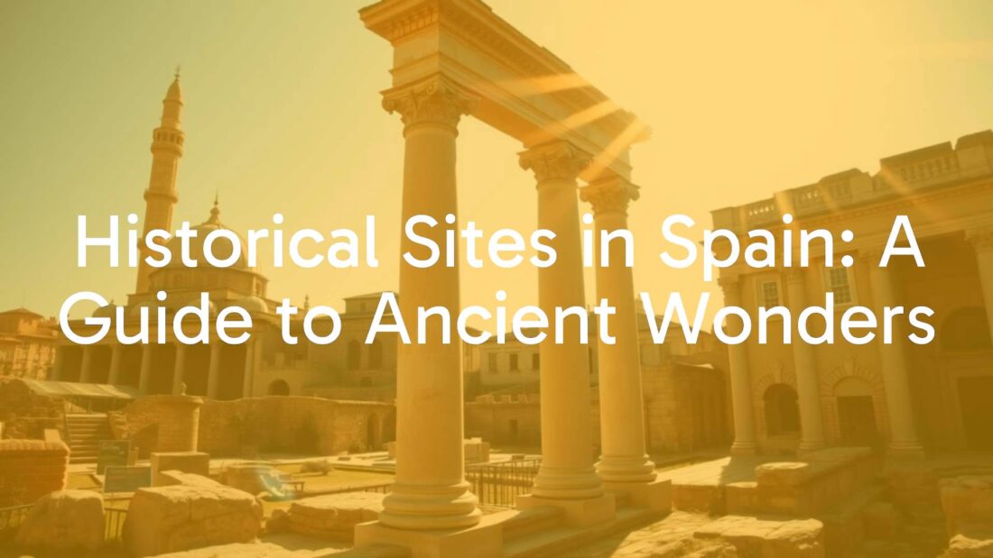 Ancient Roman ruins and Islamic architecture in Spain, sunny day, historical atmosphere, realistic.