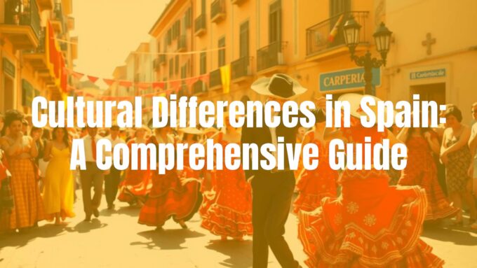 Colorful Spanish cultural festival, flamenco dancers, traditional costumes, vibrant streets, sunny day, realistic.