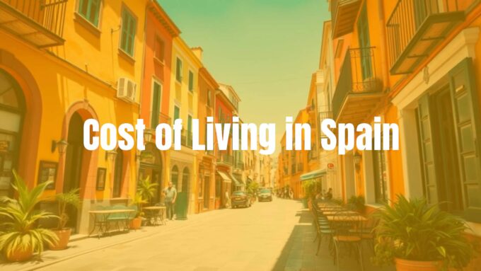 Sunny Spanish street with outdoor cafe, colorful buildings, relaxed atmosphere, Mediterranean lifestyle, realistic.