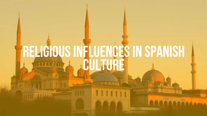 Spanish cathedral and mosque architecture blending together, warm sunset lighting, historical and cultural fusion, detailed and realistic.