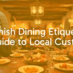 Spanish dining table with tapas, wine glasses, and happy people talking, warm lighting, rustic restaurant ambiance, realistic.